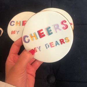 Cheers my dears ceramic coasters (x4)